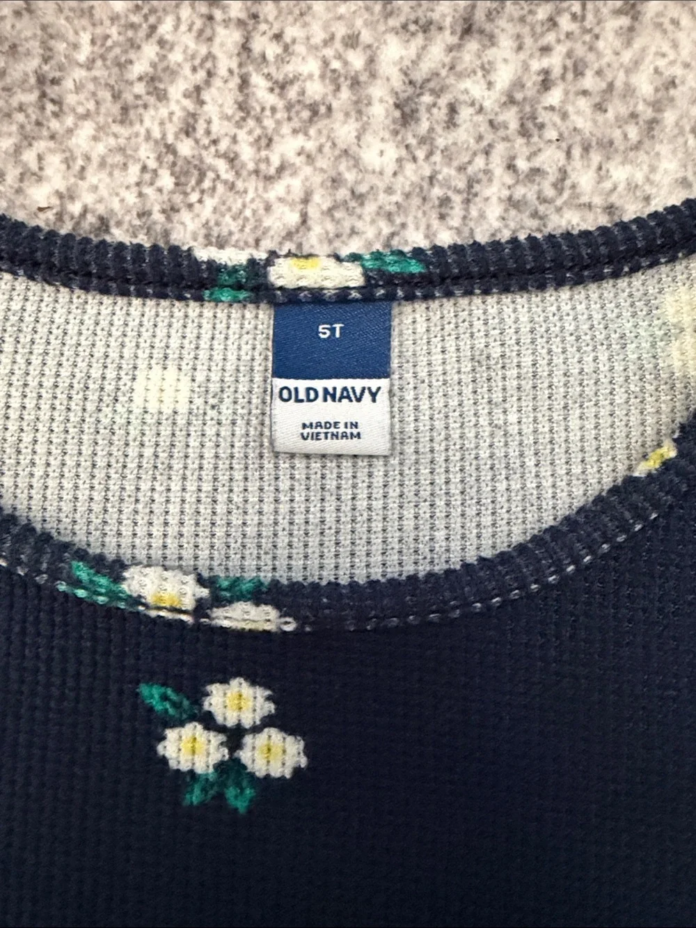 Girls Old Navy Navy Long-Sleeve Floral Knit Dress size 5T